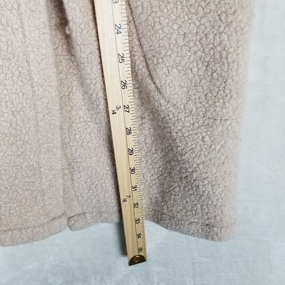 Lululemon Sherpa Fleece Wrap Women 4 Beige Shawl Collar Thumbhole Long Jacket - Picture 6 of 7